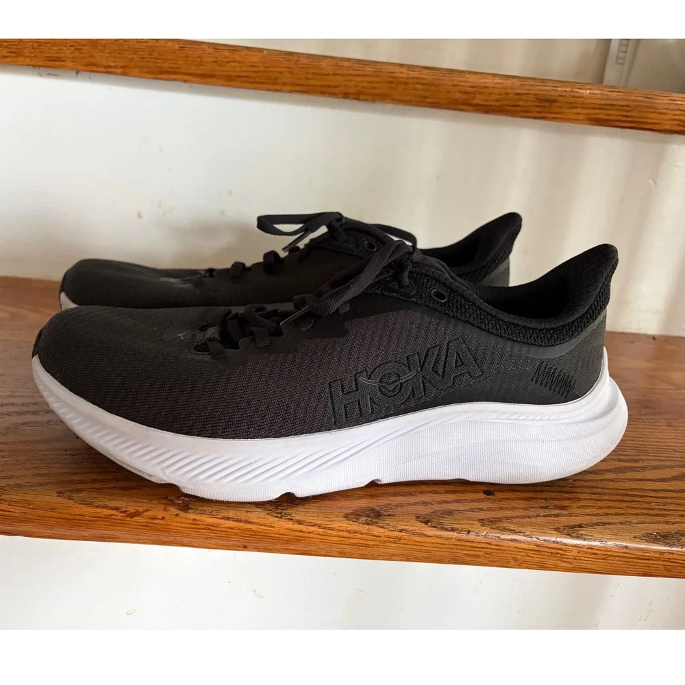Hoka Solimar‎ Mens Running Shoes Black White Sneakers 1123075 BWHT Size 10B